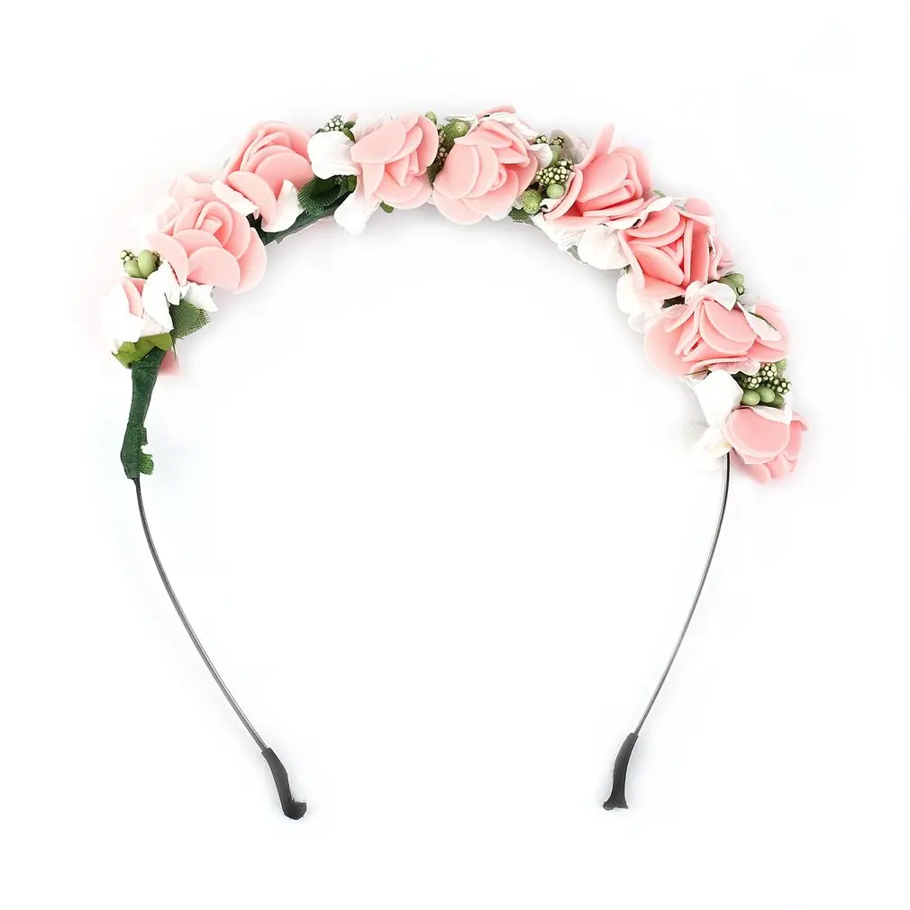 

Stylish Women Girls Floral Headband Bohemia Hair Band Flower Garland Wedding Prom Head Wrap Hair Accessories Gift