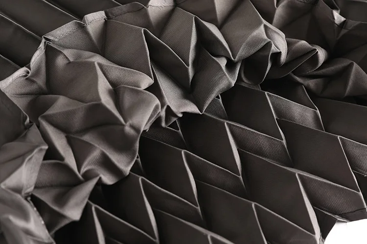 Горячая модное плиссированное платье Miyake со складками из сатина с круглым вырезом Плиссированное кружевное плиссированное платье