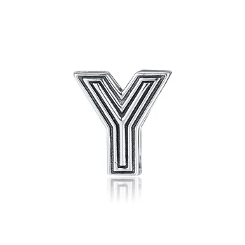 

Charms 925 Silver Original Fit Pandora Reflexions Bracelets Sterling Letter Y Clip Charm Beads for diy Women Jewlry