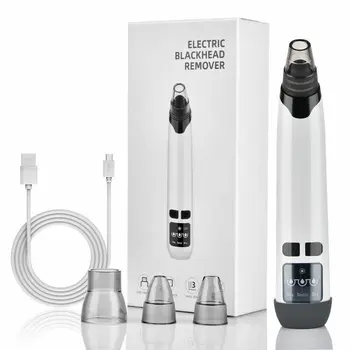 

Blackhead Remover Pore Vacuum Facial Cleaner Electric Acne Comedone Extractor ABS USB Rechargeable With Heat Function