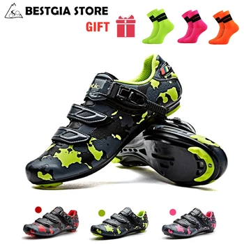 

Santic Men Road Bike Shoes Auto-Locking Pro Athletic Racing Team Bicycle Shoes PU Breathable zapatillas Ciclismo Cycling Shoes