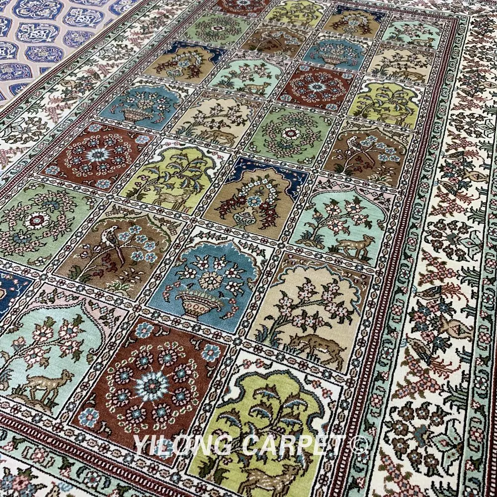 Yilong 3'x5' изысканные персидские ковры ручной работы четыре сезона шелковый ковер(YXR334B