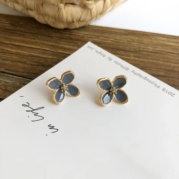 

Korean Flower Earrings for Women Ear Stud Cool Drop Female Temperament Korean Pierceless Ear Clip