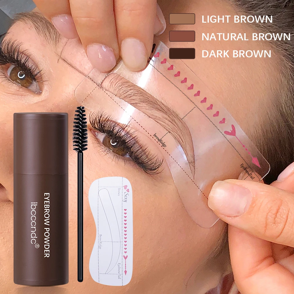 New Eyebrow Stamp Shaping Makeup Waterproof Brow Powder Natrual Eye Eyebrow Stick Hair Line Contour Brown Black 3 Color