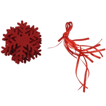 

10 pcs Snowflake Felt Christmas Tree Decorations Decorative Hanging Craft Red