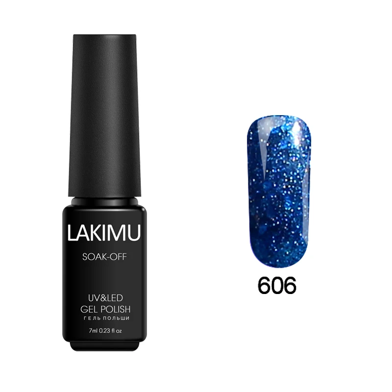 606 Lakimu 3D Алмазный Блеск Bluesky Гель-лак для ногтей долговечный супер звезда замочить от УФ светодиодный Гель-лак для ногтей Перманентный акриловый набор для ногтей - Цвет: 606