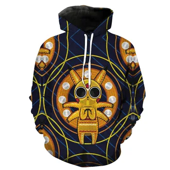

CNUUIKOOEK Sweatshirts Men's 3D Cartoon Doll Printed Hooded Pocket Pullover Hoody Hoodies