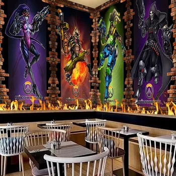 

Dropship Custom 3d Mural Retro Brick Wall Theme Fresco Net Tooling Backdrop Bar Bedroom Wallpaper Custom Mural Wall Paper 3d