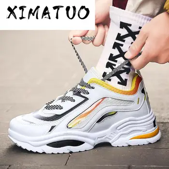 

Unisex Retro High Top Chunky Sneakers Men Mixed Colors Designer Shoes Men'S Casual Shoes Fashion Sock Skateboarding Shoes