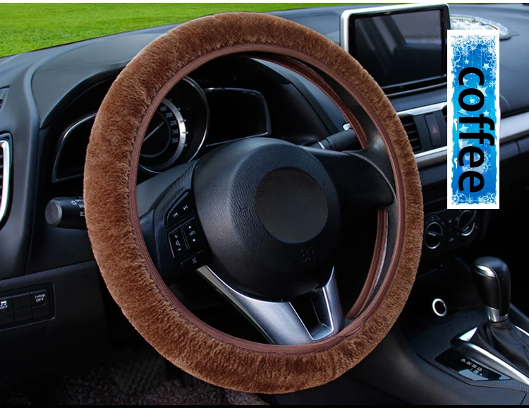 Без кольца эластичный шнур tpye автомобильный аксессуар короткая шерсть плюшевый чехол на руль 37-38 см диаметр polo golf pruis la