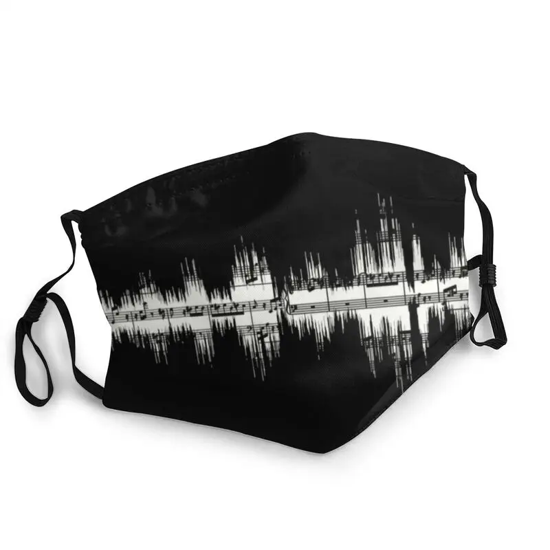 Piano Sound Wave Art Mask Adult Men Anti Dust Pianists Classic Music Protection Respirator Washable Mouth Muffle | Аксессуары для