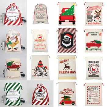 

DoreenBox Christmas Gifts Bag Cotton Canvas Drawstring Storage Bag Cute Cartoon Bags Christmas Gift for Kids 50x70cm/45x63cm 1PC