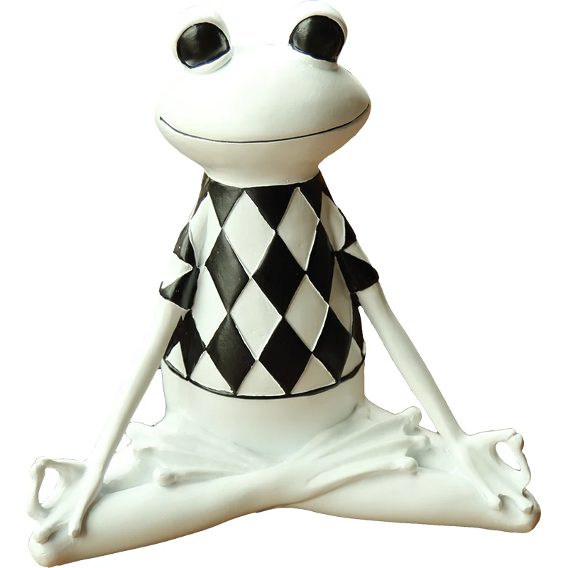 

Yoga Frog Statue Decoracion Nordica Hogar Cute Creative Ornaments Office Desktop Decoration Friend Couple Gifts Resin Charms B