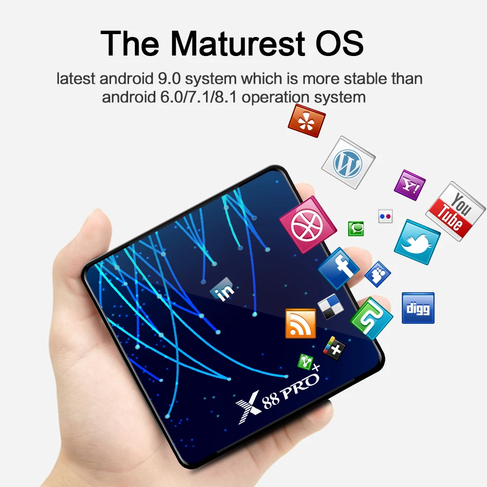  RK3368 PRO OctaCore TV BOX Android 9.0 4GB RAM MAX 128GB ROM TV Box USB3.0 Google Voice Assistant N