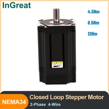 

Free shipping! 4.5Nm,8.5Nm,12Nm Closed Loop Stepper Motor 6A Nema34 86mm 2 Phase 1.8 degree 4 wires