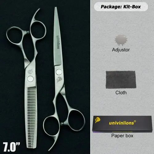 Pet Scissors Kit 7" Pet Straight& Thinning Scissors Pet Dog Gromming Scissors Kit Pet Cutting ScissorsThinning Shears for Dog Cat Cutting Tools - Цвет: Pet Scissors Kit