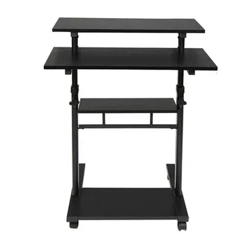 

Standing Lifting Computer Table Adjustable Height Desktop Laptop Tablet Desk with Wheels Multifunction Rolling Computer Cart