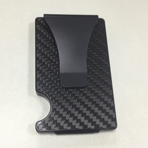 Screwless carbon Rfid металлический кошелек Авиатор Nfc дорожный алюминиевый кредитный держатель для карт с зажимом для денег - Цвет: Screwless carbon