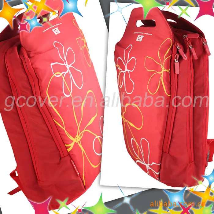 

Jike Fertile New Style Hot Sales Festive Red Flower Pattern Shoulder Laptop Computer Backpack
