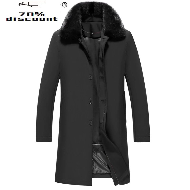 

Real Rabbit Fur Liner Parka Men Long Coat Winter Jacket Men Mink Fur Collar Parkas Plus Size Chaqueta LSY088502 MY2422