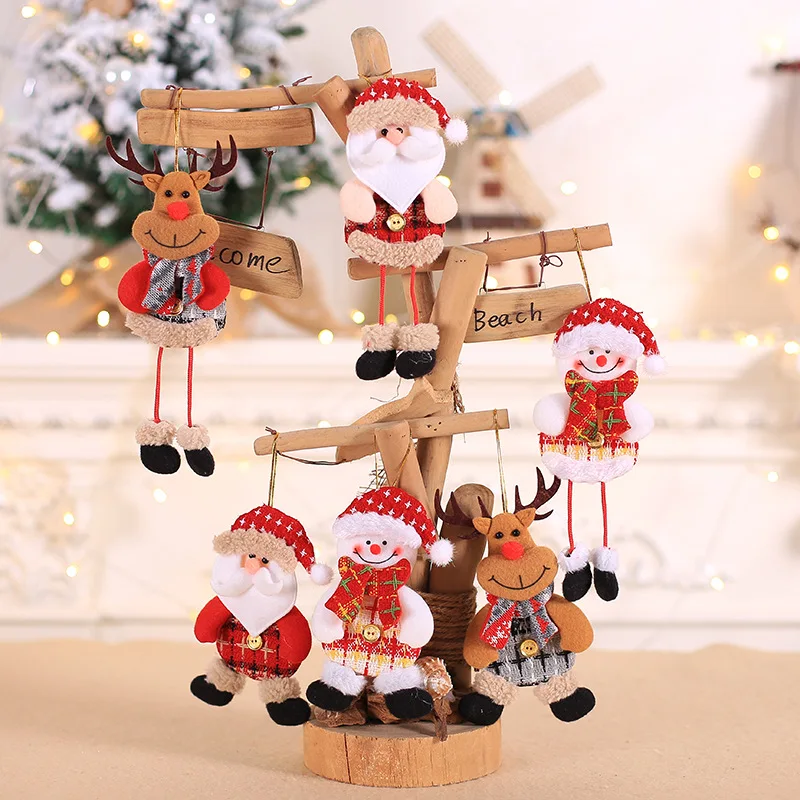 Милая Рождественская кукла с длинными ножками Санта Клаус Снеговик украшение "Лось" Рождественская елка подвесная детская игрушка Рождественский Декор для дома