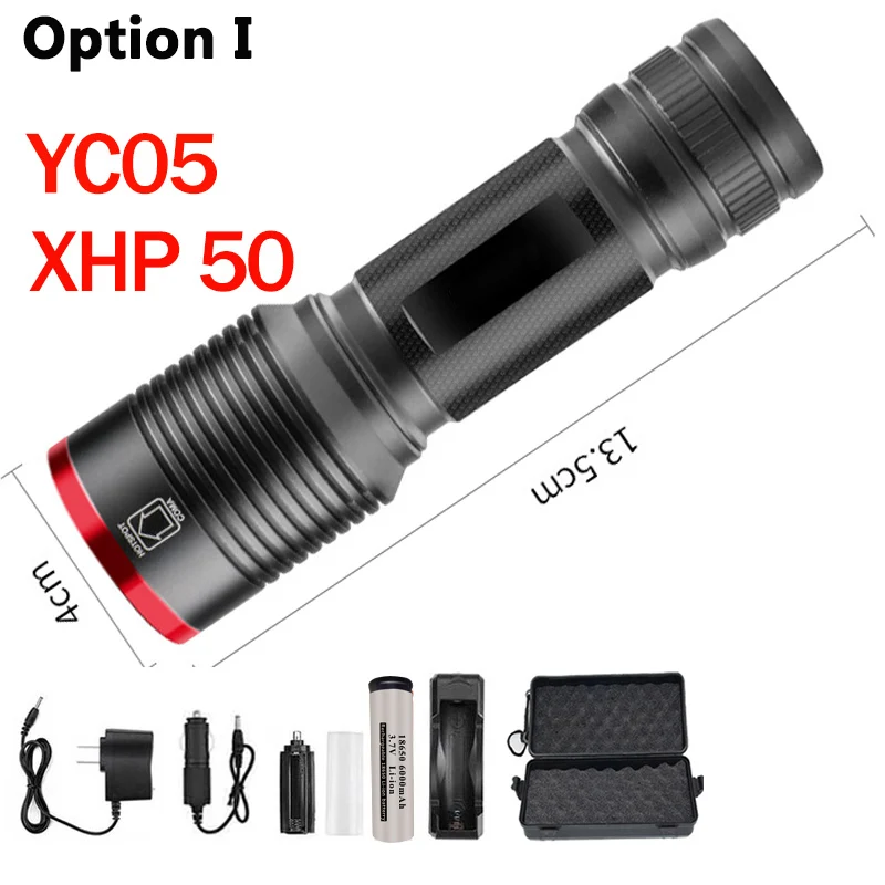 Option I XHP70.2 супер мощный светодиодный фонарь XHP50.2 тактический фонарь USB Перезаряжаемый водонепроницаемый фонарь ультра яркий фонарь для кемпинга - Испускаемый цвет: Option I