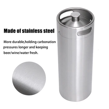

10L 304 Stainless Steel Mini Beer Keg Homebrew Pressurized Growler Portable Beer Bottle Home Brewing Beer Making Tool