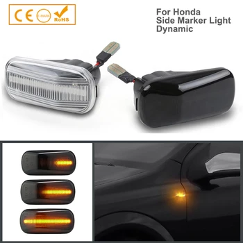 

2pcs Flowing Turn Signal Light Side Repeater Lamp Blinker For Honda Civic Accord City CR-V Fit Jazz S2000 HR-V Odyssey Stream