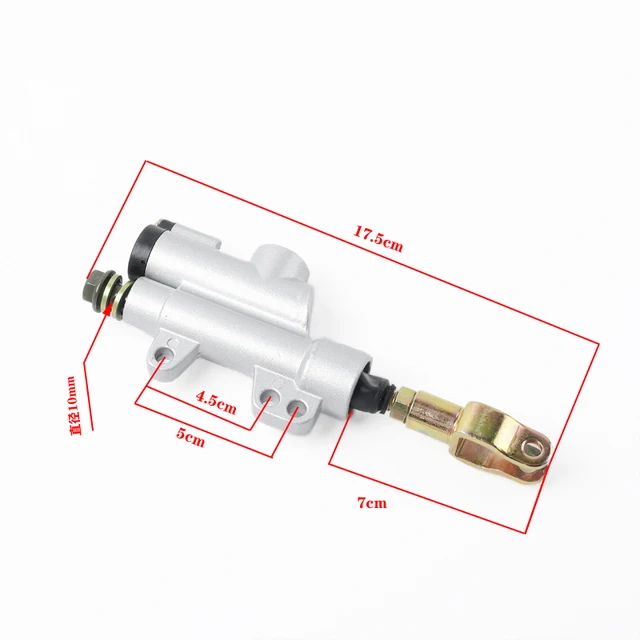 New Motorcycle Rear Hydraulic Brake Master Cylinder Pump For 50cc 70cc 110cc 125cc 150cc 250cc Thumpstar ATV Pit Pro Dirt Bike Silver