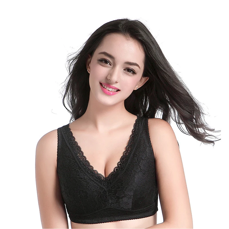 Plus Size Bra Lace Women's Padded Bras Sleeping Brassiere B C D Cup Push Up Lingerie Bralette Wireless Seamless Female Underwear