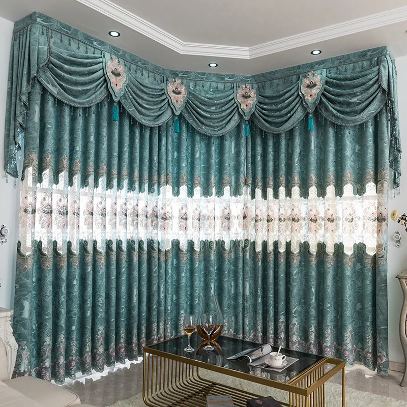 

European Style Curtains for Living Room Luxury Lace Curtains for Bedroom Chenel Shades Lace Curtains