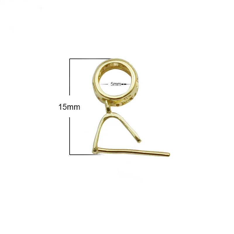 Beadsnice твердый Серебряный 925 кулон клип-пинч фурнитура ювелирный Соединитель Кулон застежки на ожерелье для изготовления подвесок ID34628 - Цвет: rose gold plated