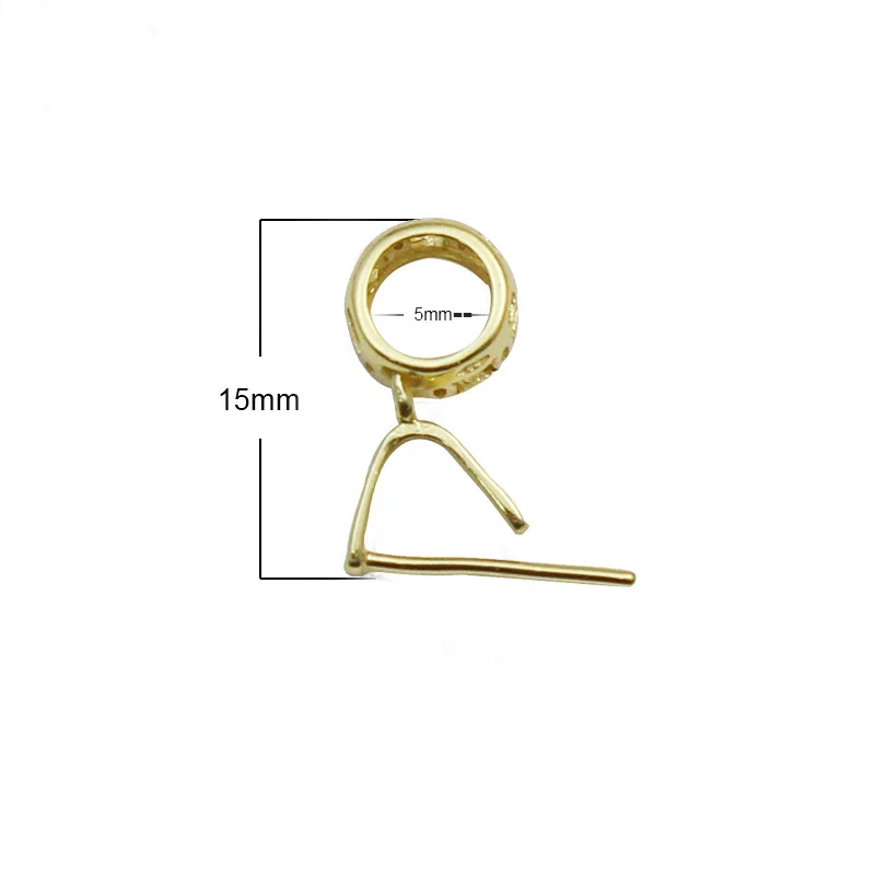 rose gold plated Beadsnice твердый Серебряный 925 кулон клип-пинч фурнитура ювелирный Соединитель Кулон застежки на ожерелье для изготовления подвесок ID34628 - Цвет: rose gold plated