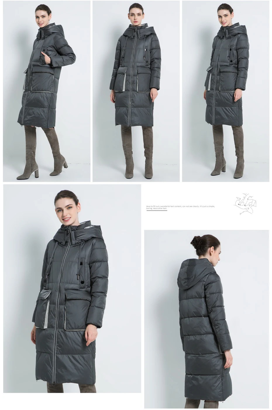 ICEbear2019 Новое зимнее женское пальто Большой карманный женский пиджак Стильное женское пальто Длинная женская одежда высокого качества с