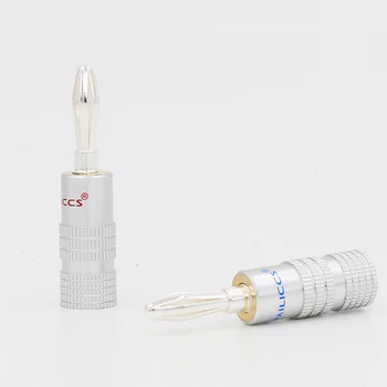 

8PCS VB420S Silver Plated Banana plug Banana jack for Speaker Cable