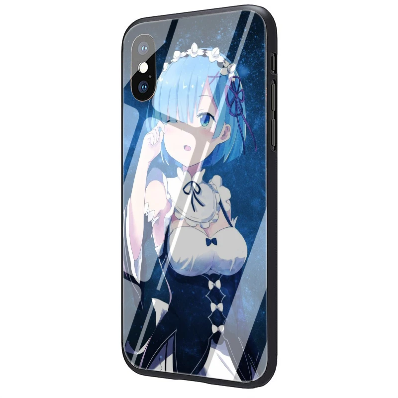 Чехол для телефона EWAU Rem и Ram Re Zero из закаленного стекла для iPhone 5 5S SE 6 6s 7 8 plus X XR XS 11 pro Max - Цвет: G9