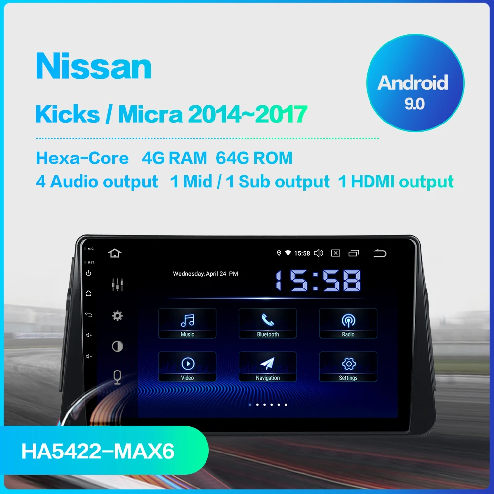 Для Nissan Kicks Micra автомобильный Android 9,0 мультимедийный видео 1 Din радио автомобильный стерео Интеллектуальный развлекательный ПК