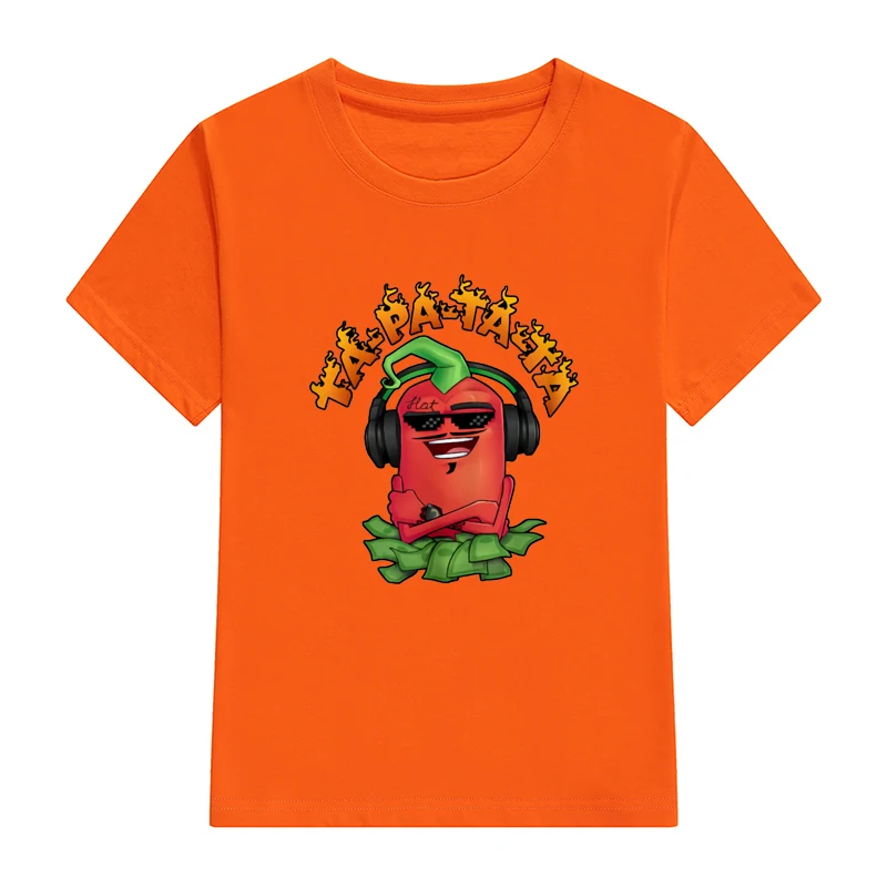 Children's 100% Cotton T Shirts Merch Edison Pepper "ТА-РА-ТА-ТА" Print Casual Family Clothing Set boy's & girl's Fashion Tops 4