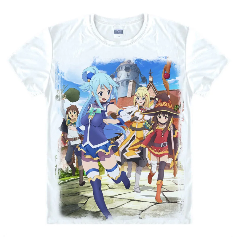 Аниме KonoSuba God's Blessing on This Wonderful World Aqua футболка Megumin косплей футболки топы мужские
