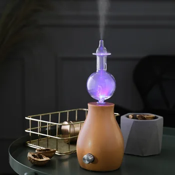 

Colorful night light Ceramic Glass Aromatherapy Pure Essential Oils Diffuser Air Nebulizer Humidifier 2 color can choose