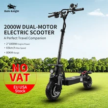 Europe Stock Kick Electric Scooter Adults 2000W 70km/h Off Road E Scooter Motorcycle 25km/h Speed Limiter Halo Knight T104