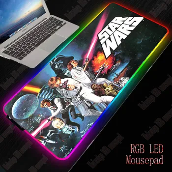 

XGZ Star Wars Large USB Wired RGB Mouse Pad Dimmable LED Lighting Gaming Gamer Mousepad Desktop Keyboard Mat for Computer Laptop