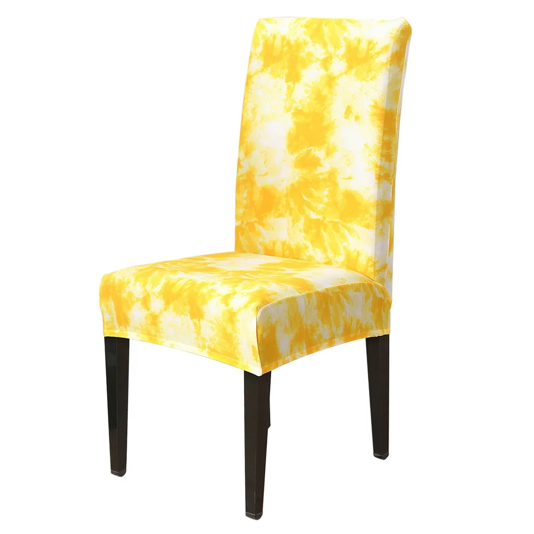 yellow 1pc Съемные чехлы для стульев с цветочным принтом, растягивающиеся моющиеся эластичные Чехлы для свадьбы, банкета, складные гостиничные ресторанные - Цвет: yellow 1pc