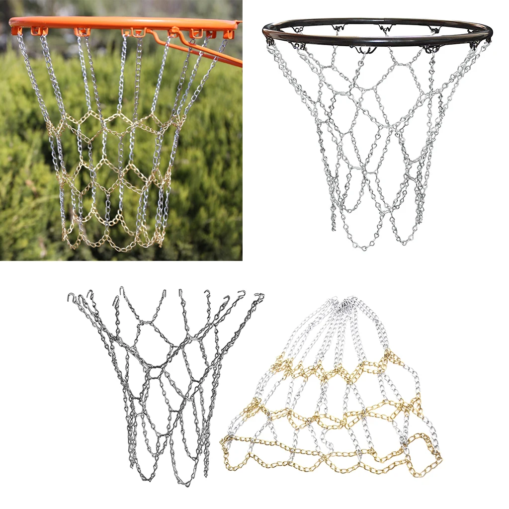 Basketball Metal Loop Chain Standard Sport Outdoor Indoor All Weather Basketball Rim Hoop Net Anti Whip