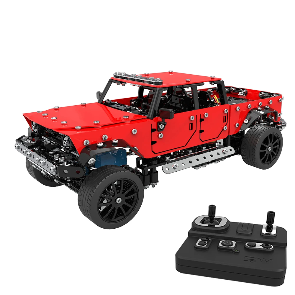

Mini RC Truck 1/16 Scale Stainless Steel 2CH RC Truck for Kids Remote Control Truck Toys DIY Assembling Pickup