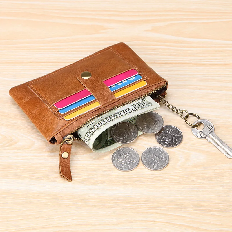 

Real Top Layer Cow Headhide Oil Wax Leather RFID Function Men Women Passport Coins Pocket ID Credit Card Holder Wallet
