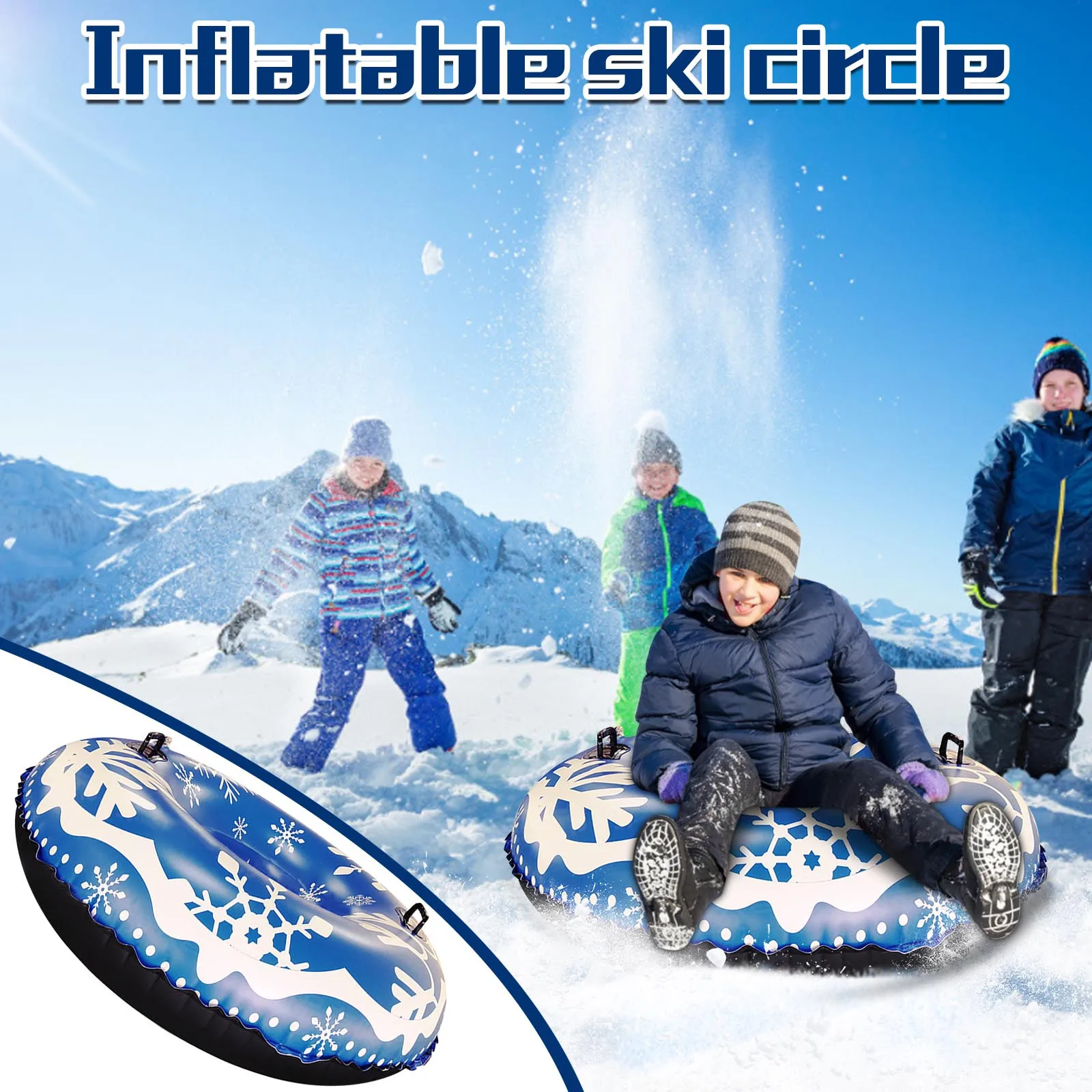 47 Inches Winter Skiing Ring PVC Snow Sled Tire Tube for Kid Ski Pad