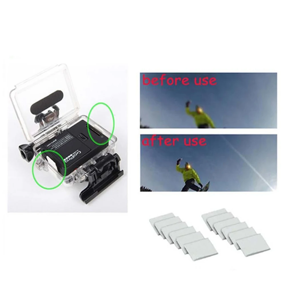 

12pcs Anti Fog Inserts Diving Waterproof Inside Cold Housing Sports Camera Drying Reusable Skiing Humid For Gopro Hero 5 3+ 4