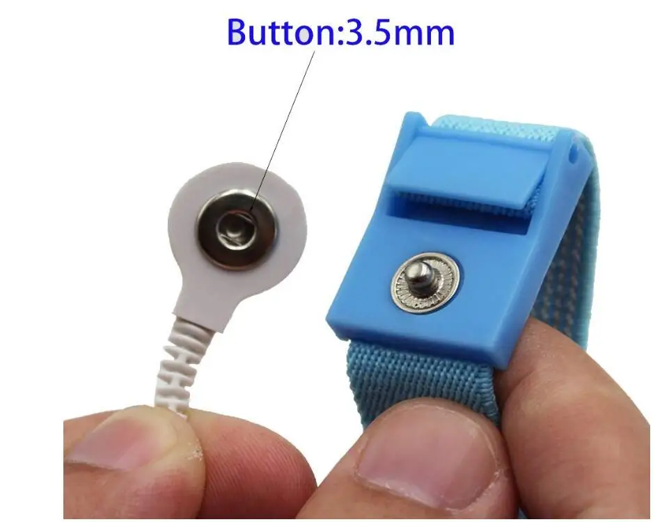 conductive Adjustable Estim Wrist Strap Components 4pcs Blue Stim Loops with DC3.5 Snap Wires