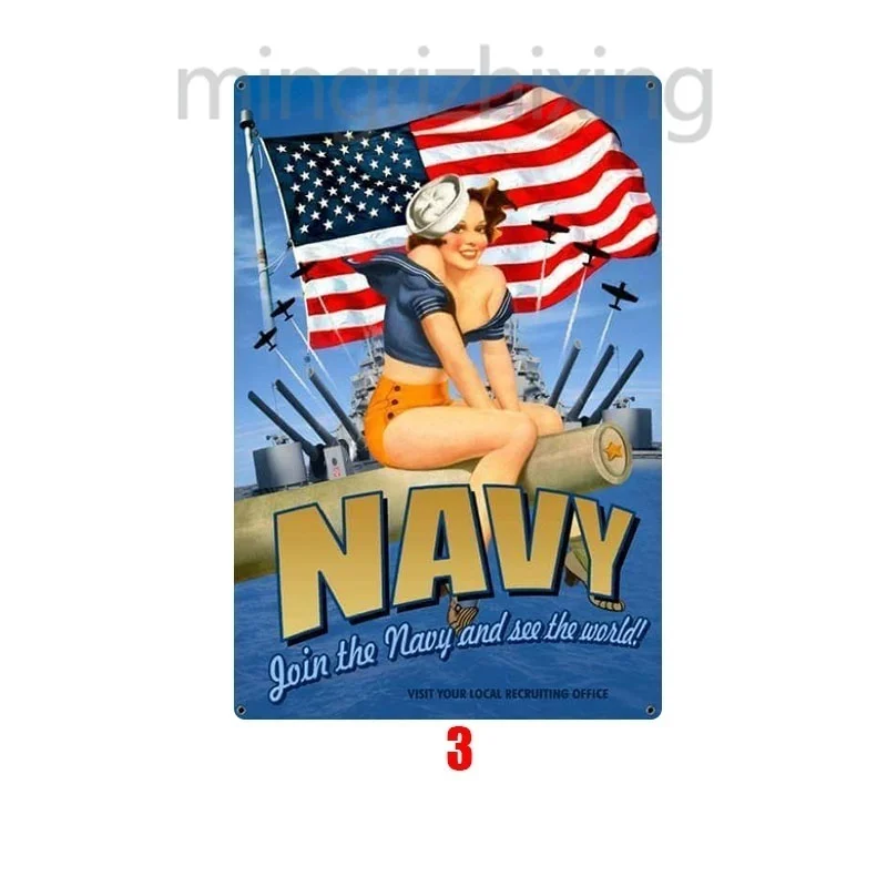 Pin-up Metal Fancy Cool Pattern Restaurant Supplies Wall Art 20cm*30cm(Visit Our Store, More Products